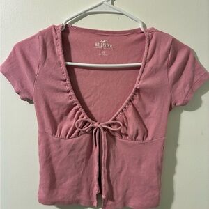 Hollister Mauve Ribbed Crop Top